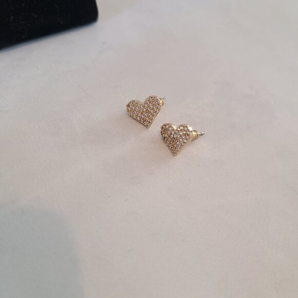 Gold Tone and Crystal CZ Valentine's Earring Set of Three Studs - Picture 5 of 12